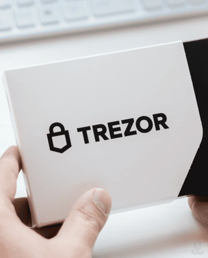 Box with the new Trezor Model T