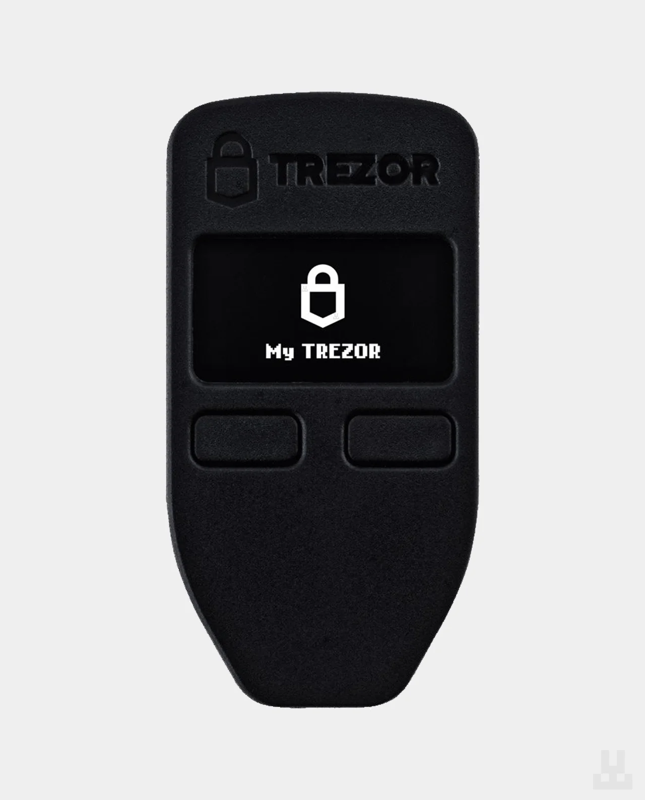 Trezor One у чорному кольорі спереду