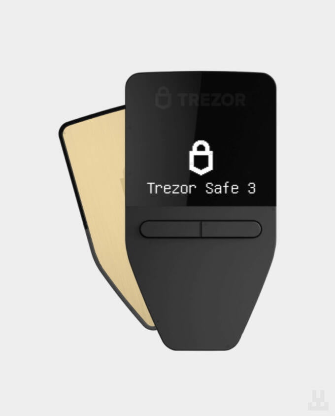 Trezor Safe 3 Front & Back in Gold