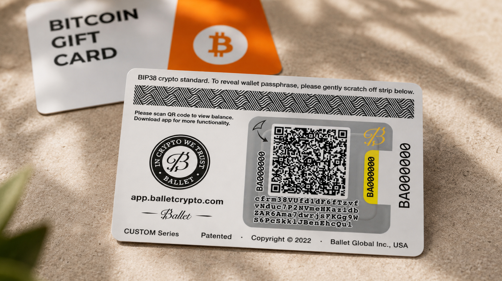 Ballet Crypto — Подарочная карта Bitcoin 10 Ballet Crypto BTC Gift Card Secure