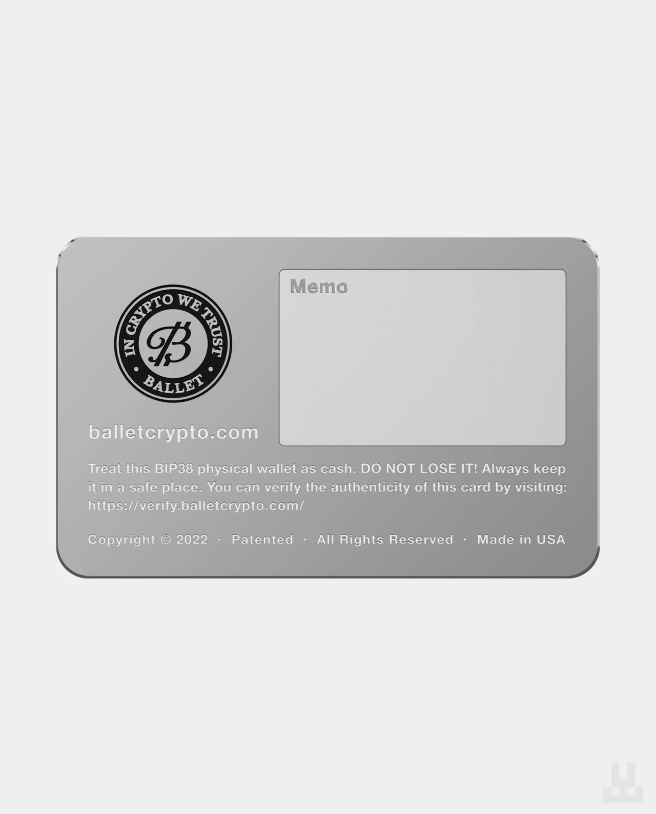ballet crypto - silver card