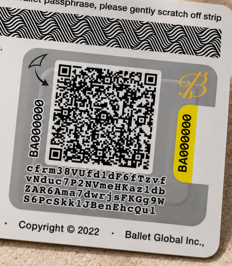 Ballet Crypto USD Gift Card QR-Code Balance