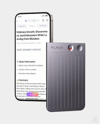 AI Voice Recorder, PLAUD Note Voice Recorder w/Case, App Control, Transcribe & Summarize with AI Technology, Support 112 Languages, 64GB Memory, Audio Recorder for Lectures, Meetings, Calls, Black