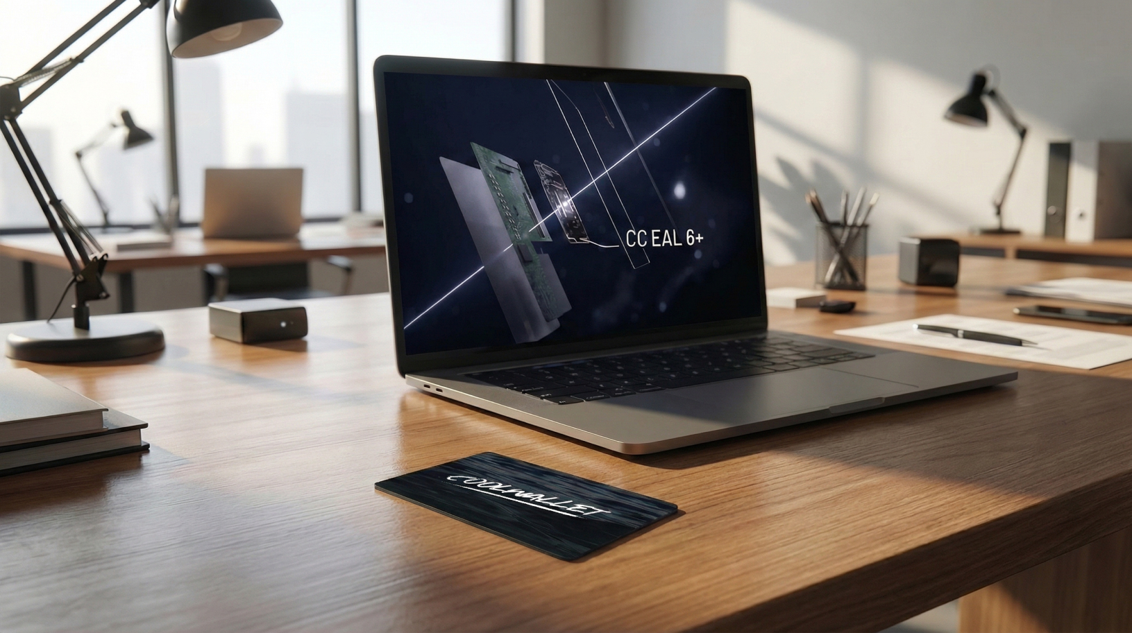 Coolwallet Go Behind Laptop