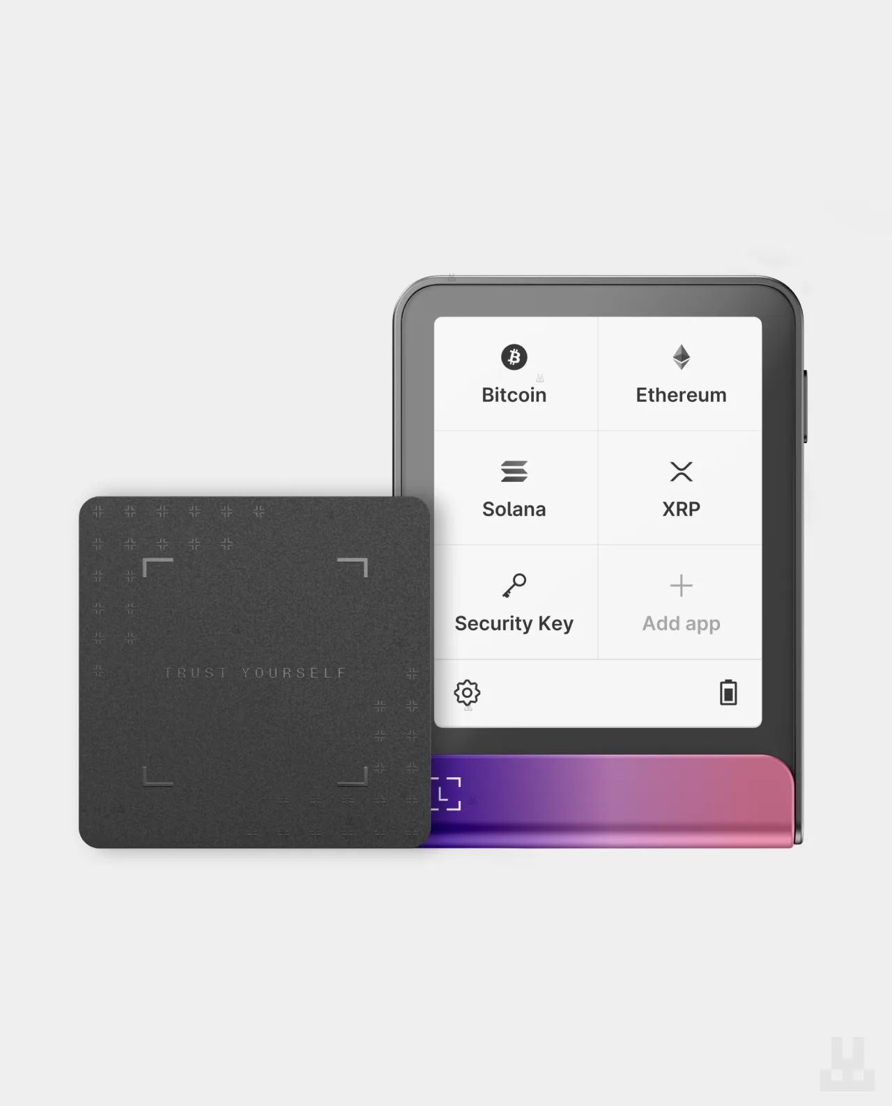 Ledger Flex Crimson Magenta - Front and Recovery Key