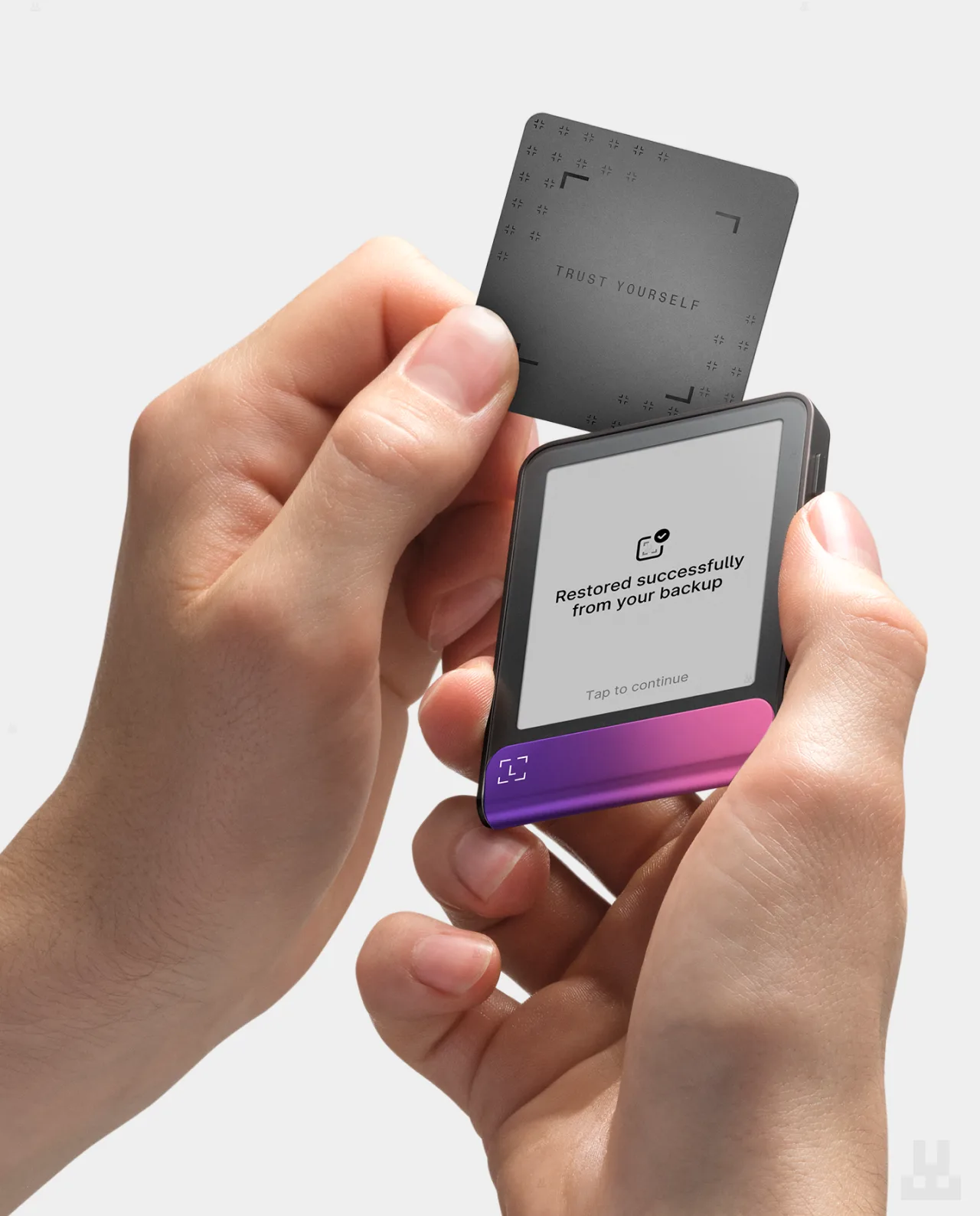 Ledger Flex Crimson Magenta and Recovery Card