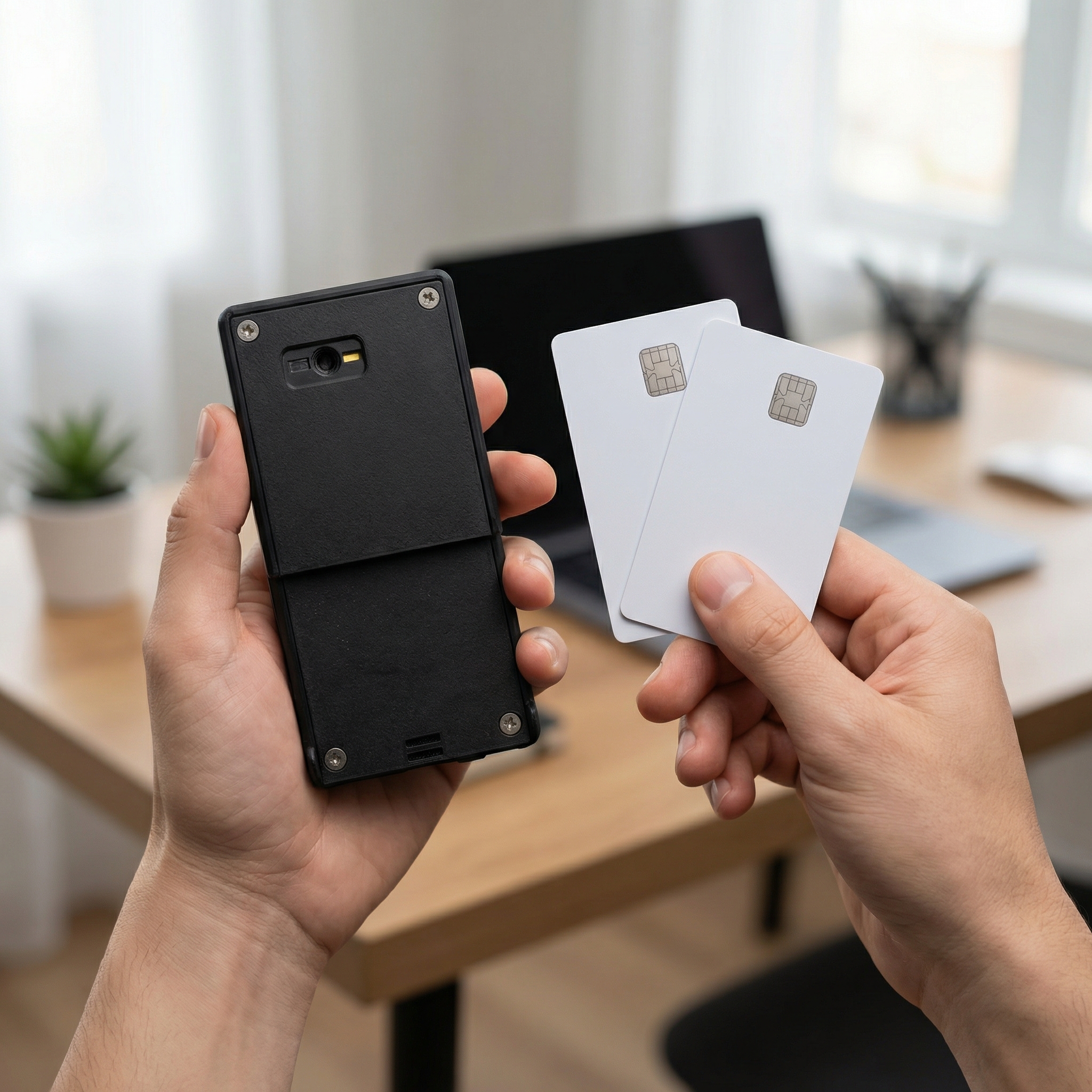 Specter shield lite in hands with two recovery cards