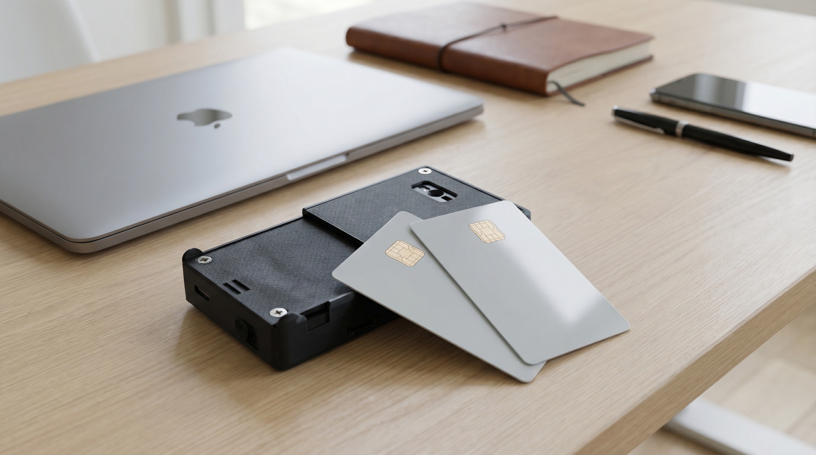 Specter shield lite with cards on work desk