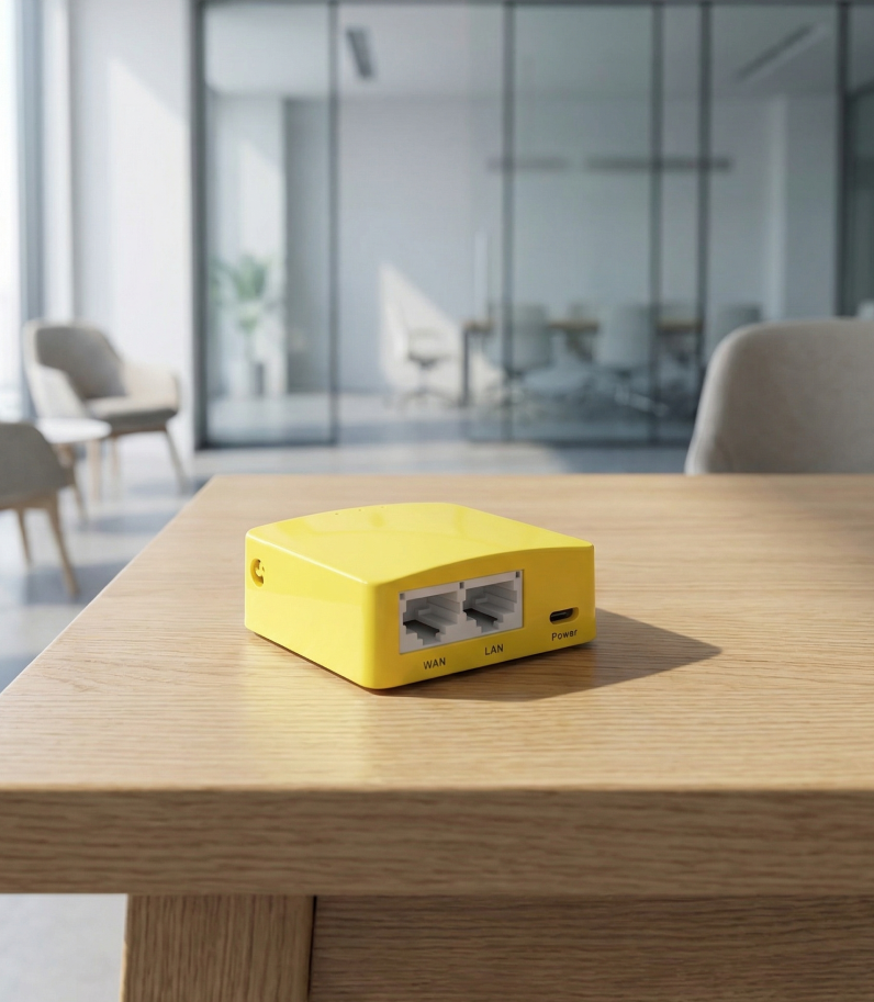 GL.iNet Mango (GL-MT300N-V2) 8 GLInet Mango router on desk