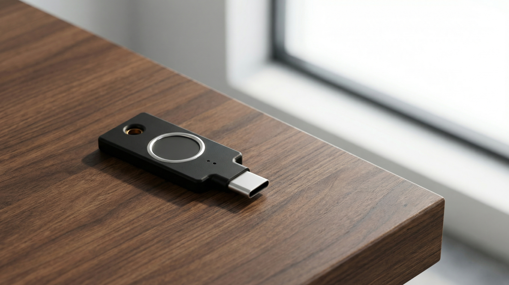 YubiKey C Bio 12 Yubikey C Bio on the desk