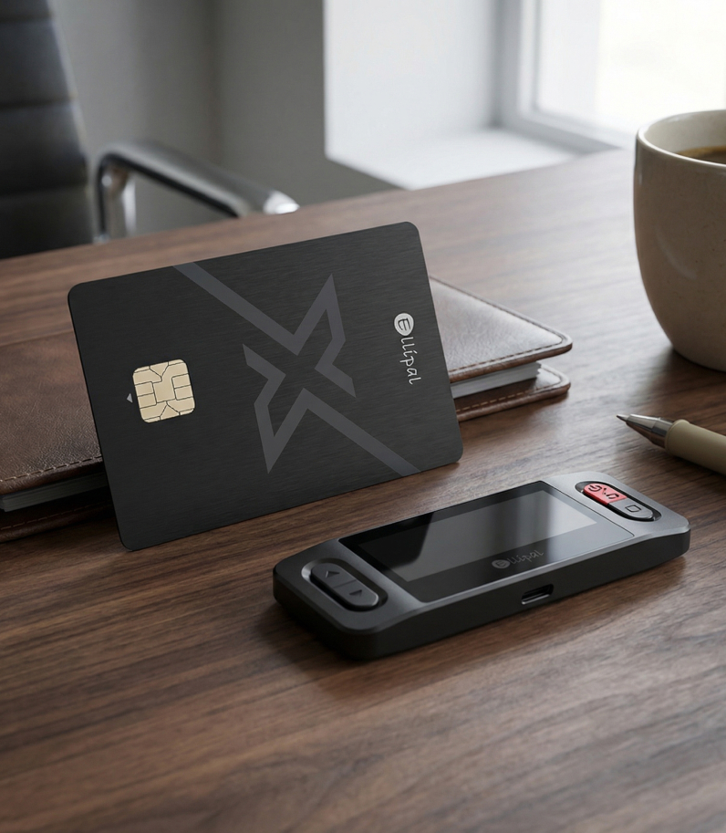 Ellipal X Card with starter on desk