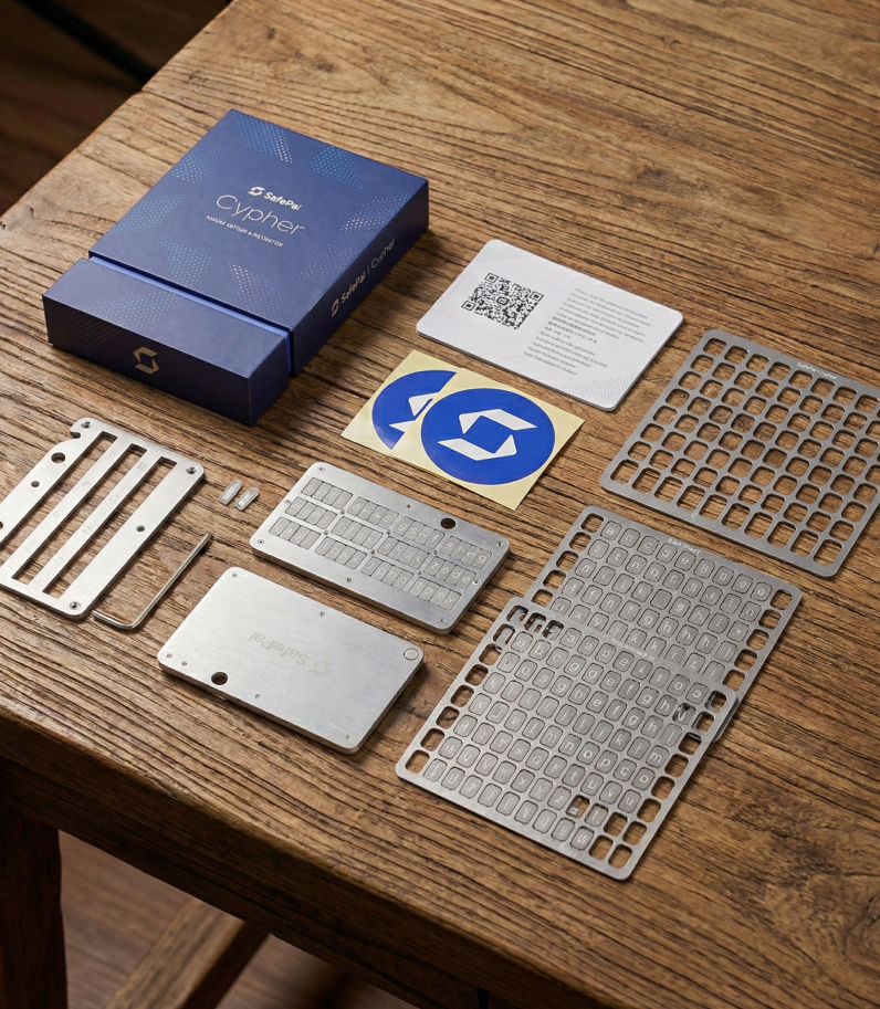 Safepal Cypher on table with full complectation