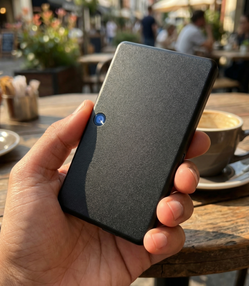 Safepal S1 Pro from back in hands