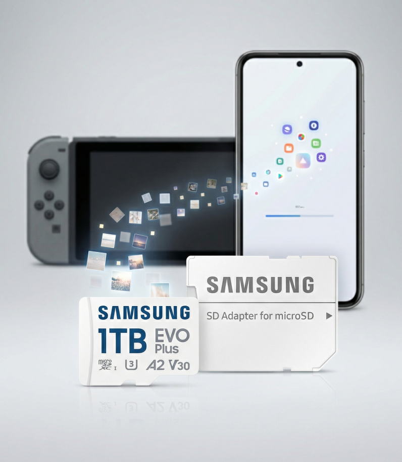 Samsung EVO Plus microSDXC + SD Adapter 12 EVO Plus microSDXC Card 1TB ideal for apps and gaming