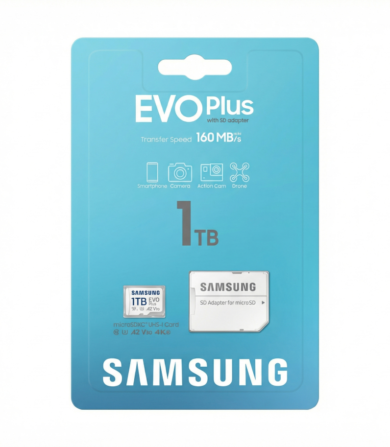 Samsung EVO Plus microSDXC + SD Adapter 15 EVO Plus microSDXC Card In The Box