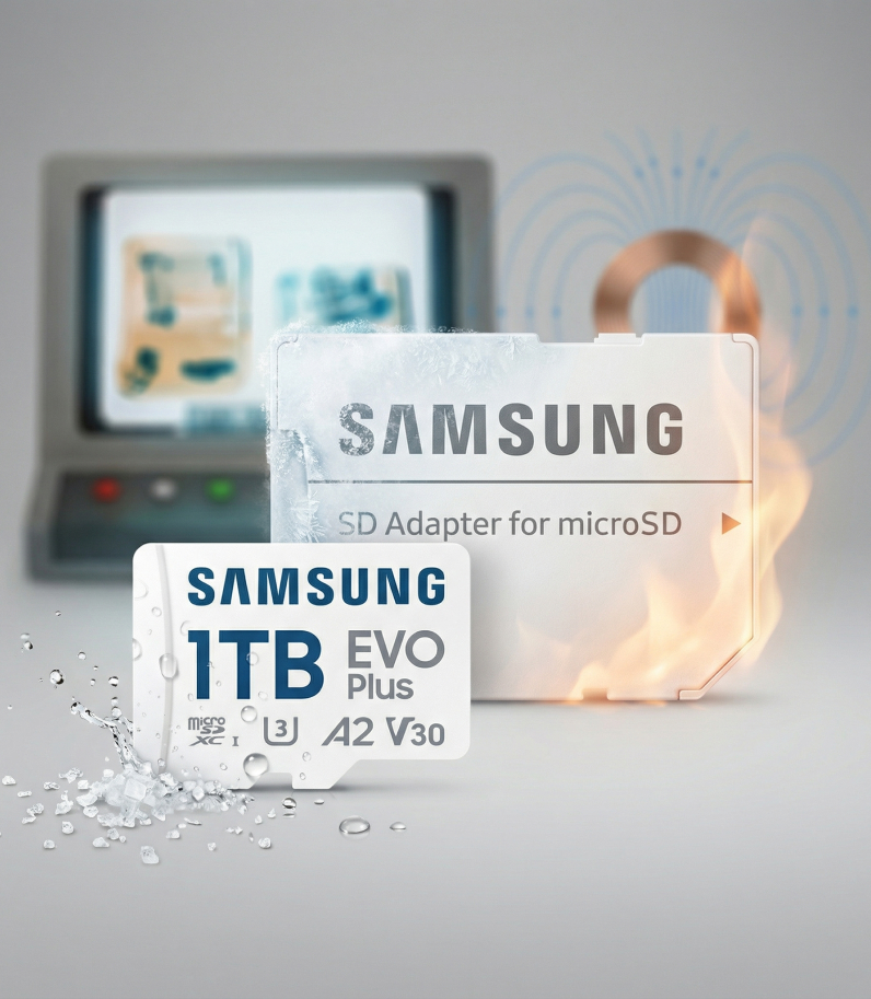 Samsung EVO Plus microSDXC + SD Adapter 8 EVO Plus microSDXC Card 1TB with SD adapter in extreme conditions