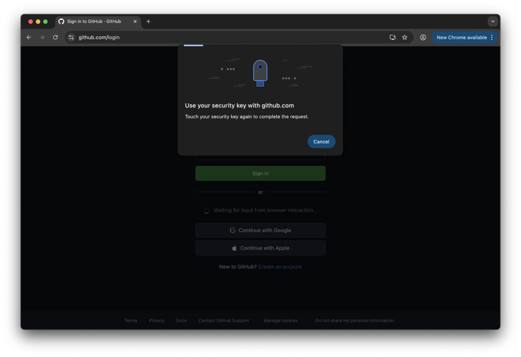 Final touch of the key for login