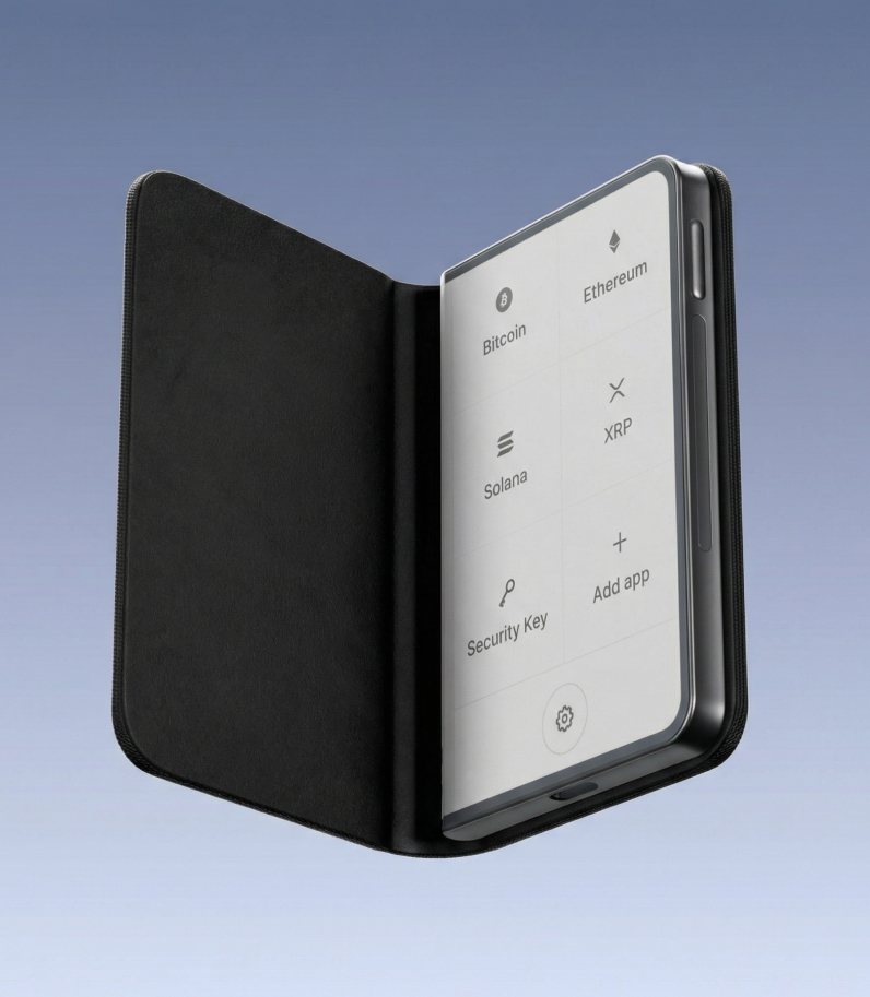Ledger Stax in magnet shell
