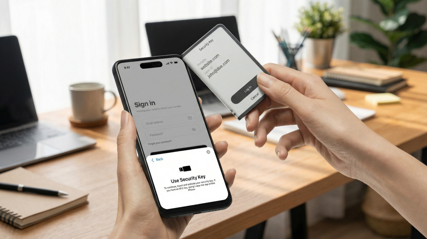 Ledger Stax in hand security key feature