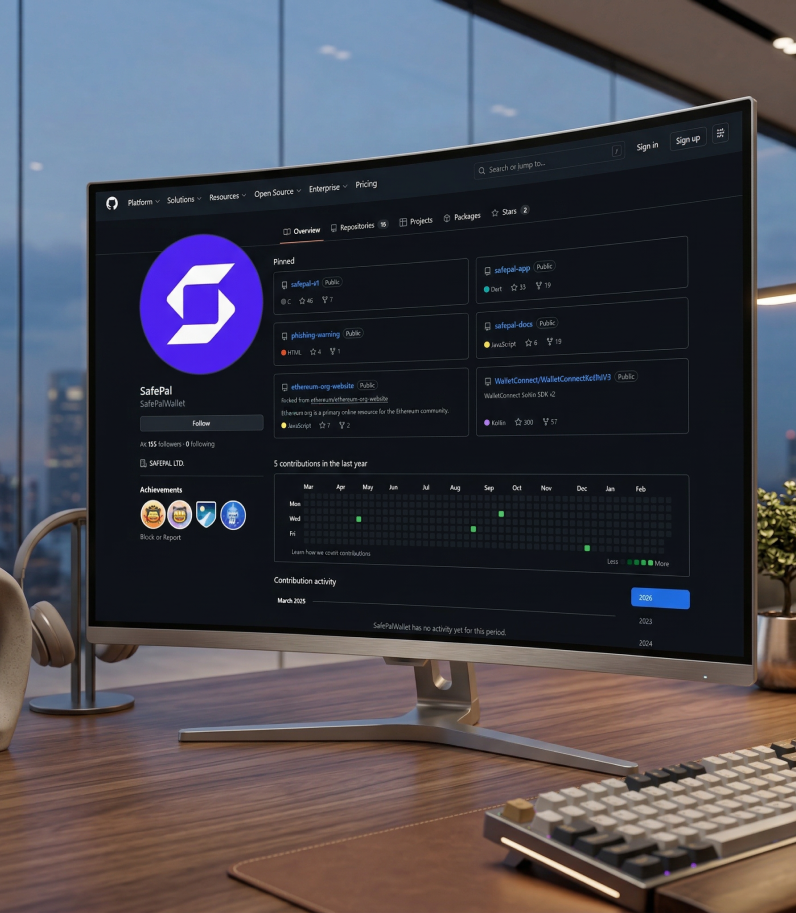 Safepal S1 Pro Github Safepal page on monitor