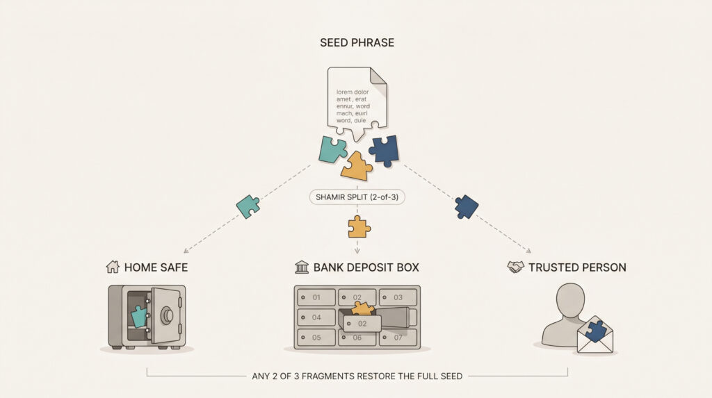 Top 5 methods to store seed phrase Shamir Backup
