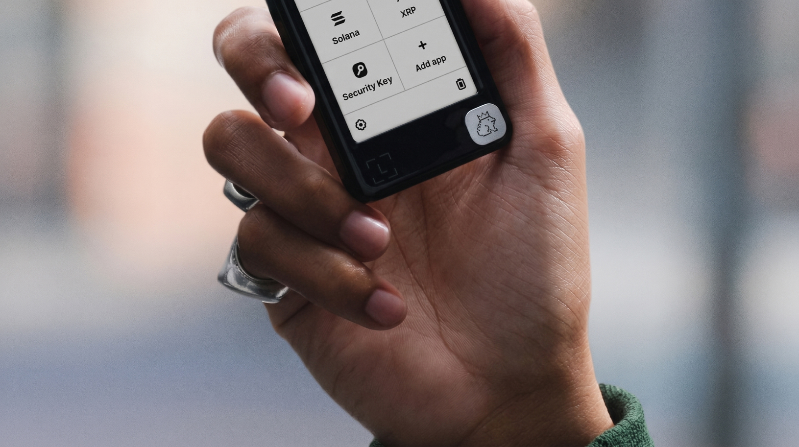 Ledger Nano Gen5 Badge on Ledger Nano Gen5 in hands