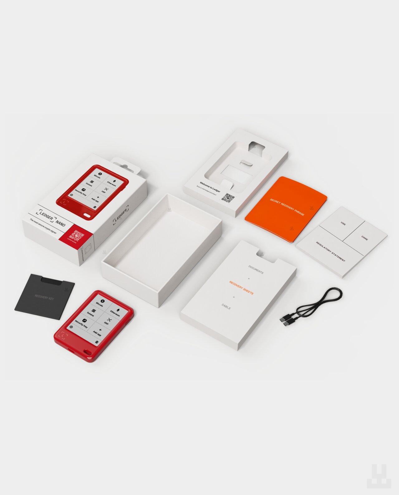 Ledger Nano Gen5 — Cherry Red 3 Ledger Nano Gen5 Cherry Red Main Photo Box Content