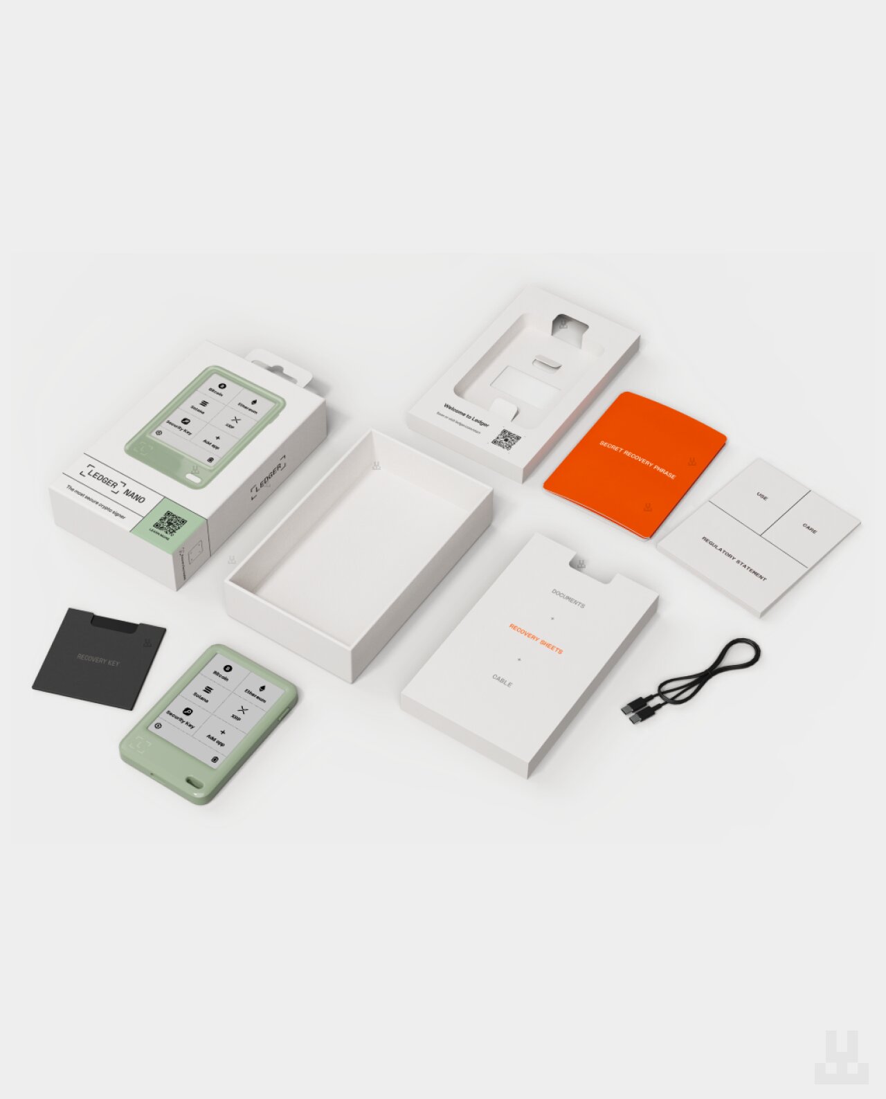 Ledger Nano Gen5 — Matcha Green 3 Ledger Nano Gen5 Matcha Green Main Photo Box Content