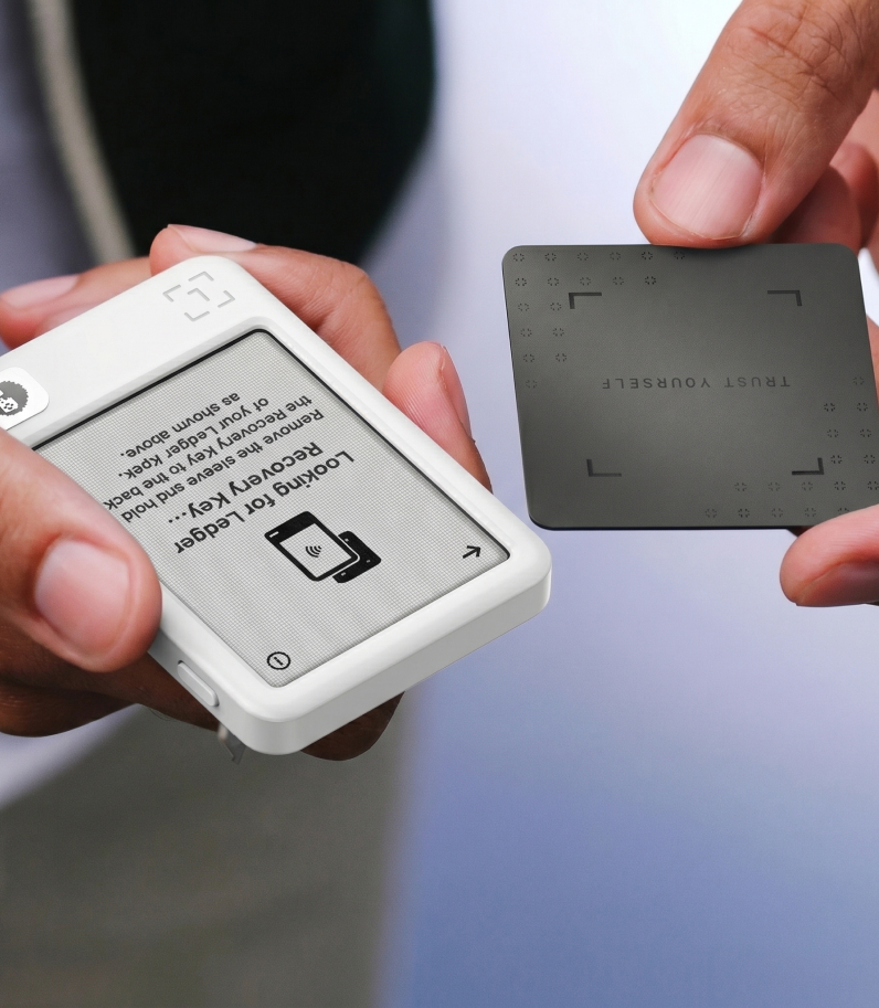 Ledger Nano Gen5 Glacier White with security key