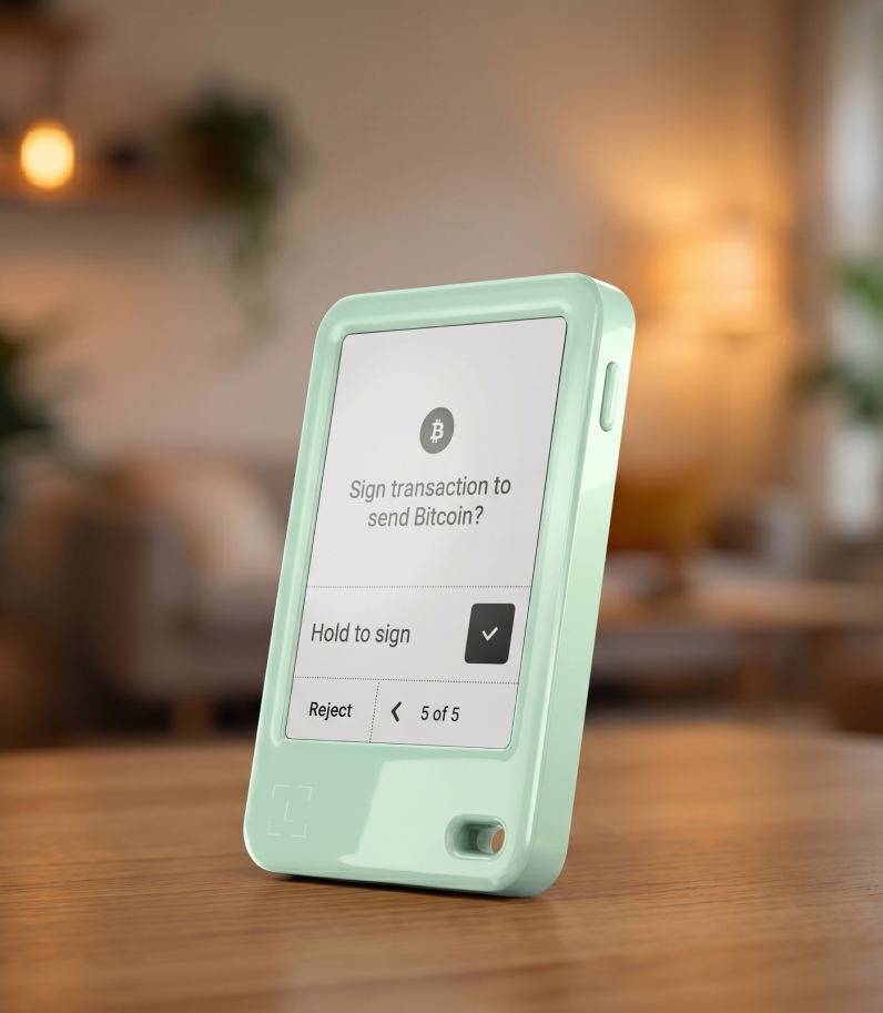 Ledger Nano Gen5 Matcha Green on desk