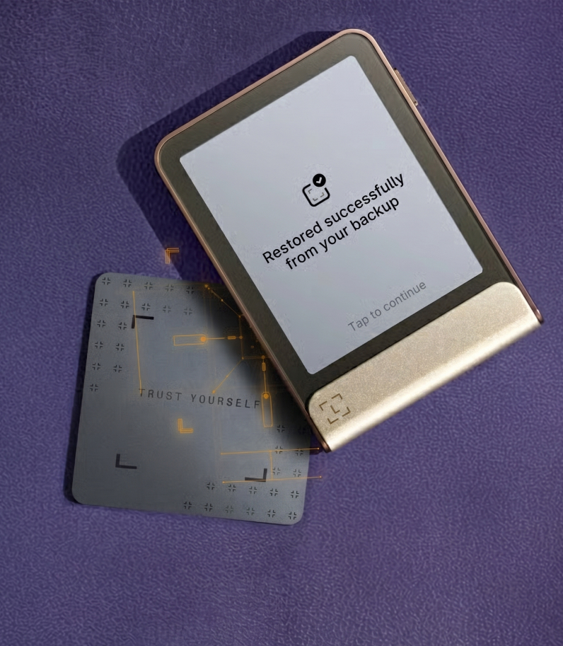 Ledger Recovery Key 8 Ledger Recovery Key Encrypted laying behind Ledger Flex
