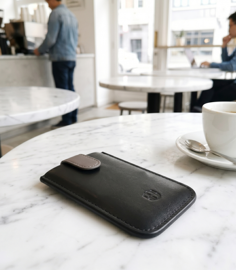 Safepal S1 Case on table in caffe