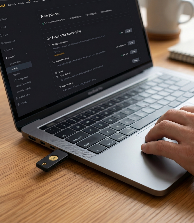 YubiKey 5 NFC: автентифікація на Binance