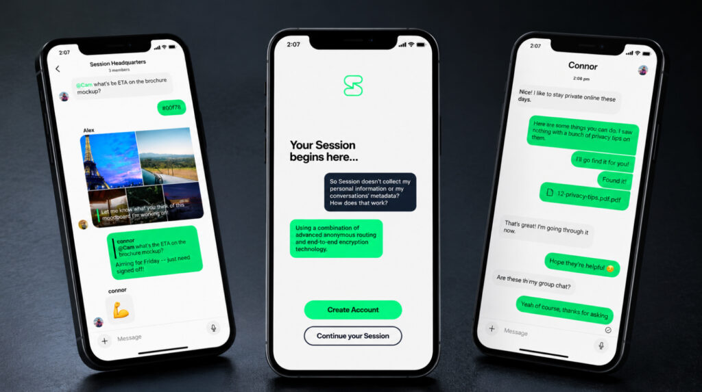 Session anonymous private messenger with group and private chats