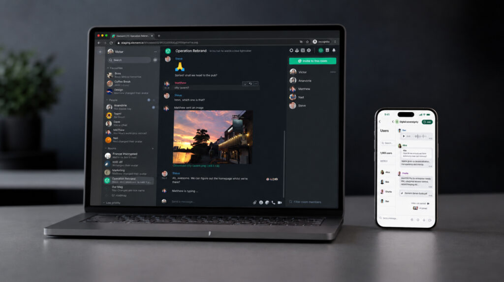 Element Matrix secure rooms and chats in mobile and desktop apps