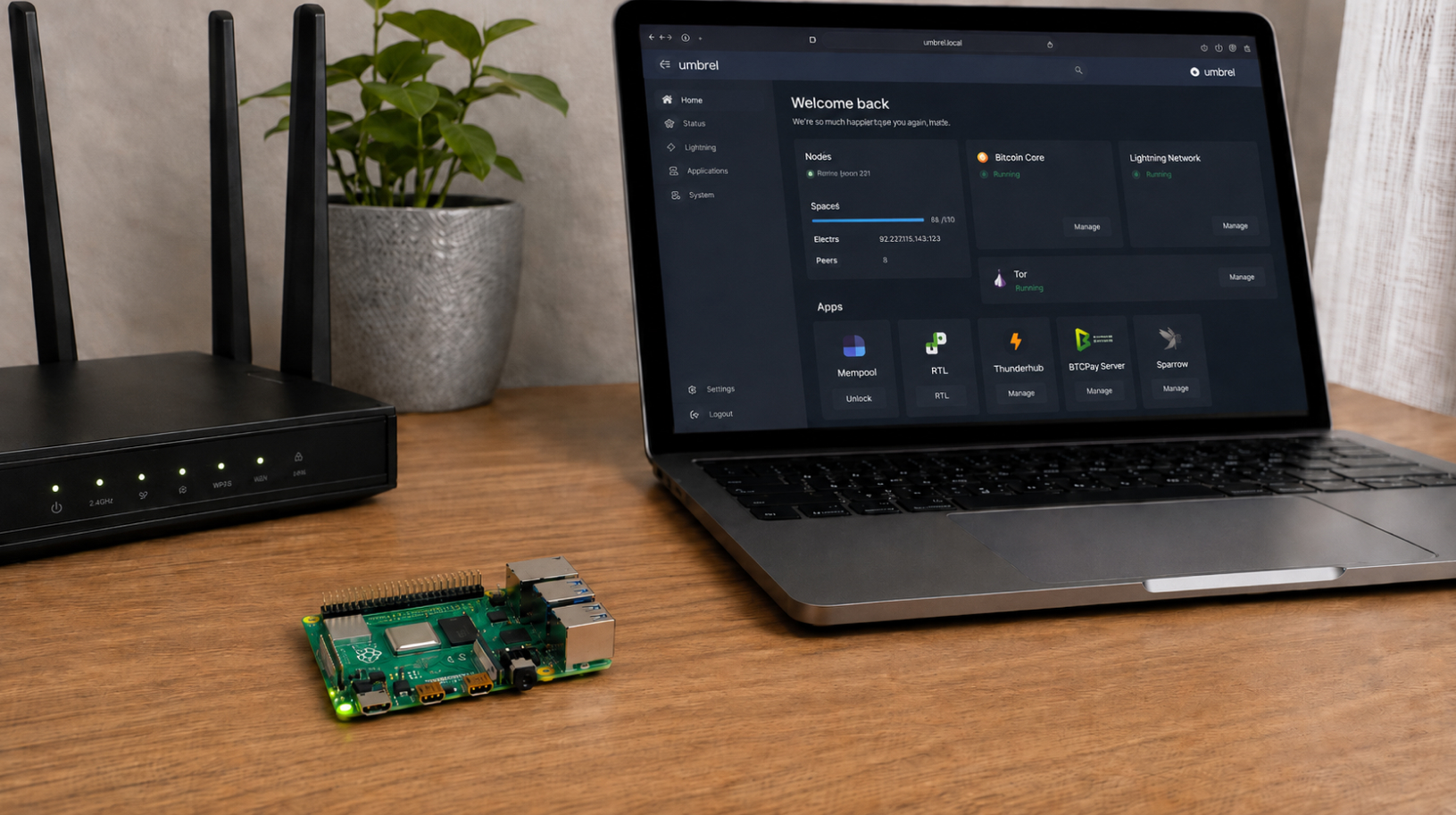 Raspberry Pi 4 Model B 11 Raspberry Pi 4 Model B On Table Behind Laptop Bitcoin-Node