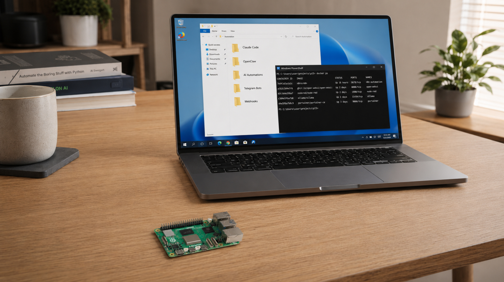 Raspberry Pi 5 On Desk AI Assistance