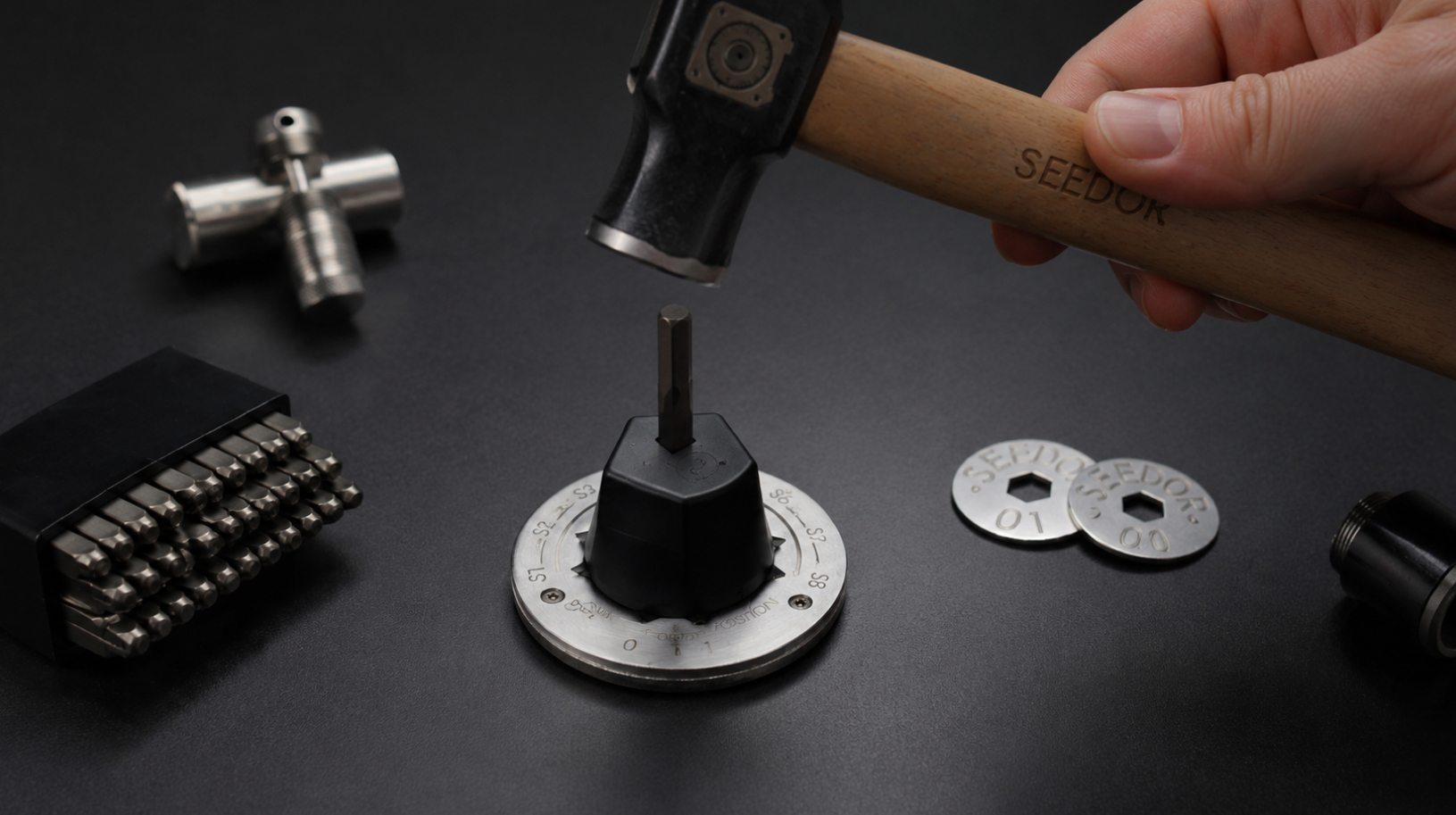 Seedor Safe Starter Set — набор для хранения seed-фразы 11 Seedor Safe Starter Kit Stamping Process