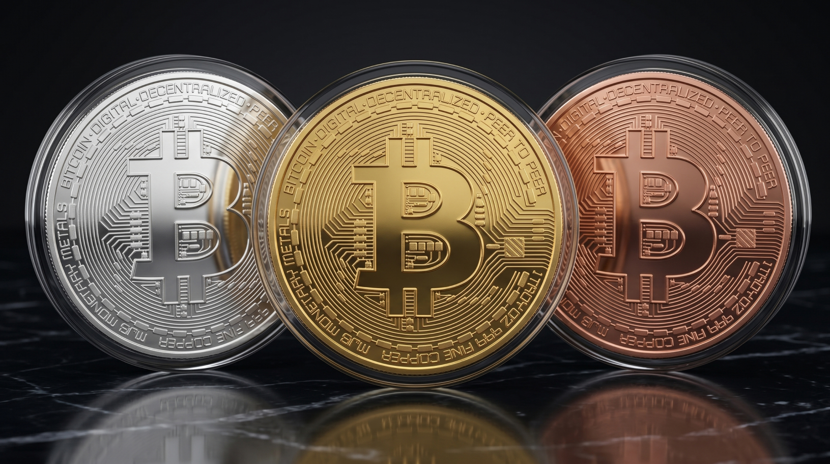 Сувенірна монета Bitcoin 6 Bitcoin Souvenir Coin Gold Silver Copper