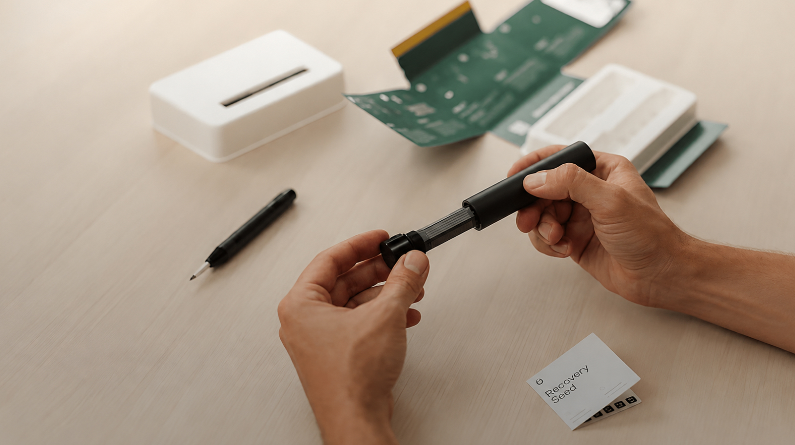 Trezor Keep Metal в руках