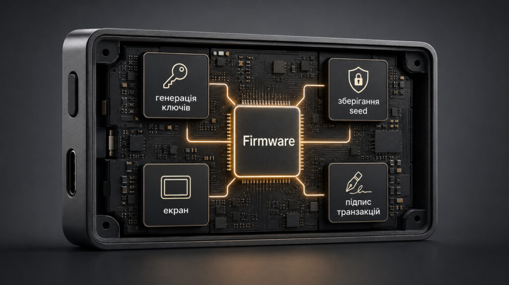 Оновлення прошивки апаратного гаманця: схема firmware, seed, екрана та підпису транзакцій