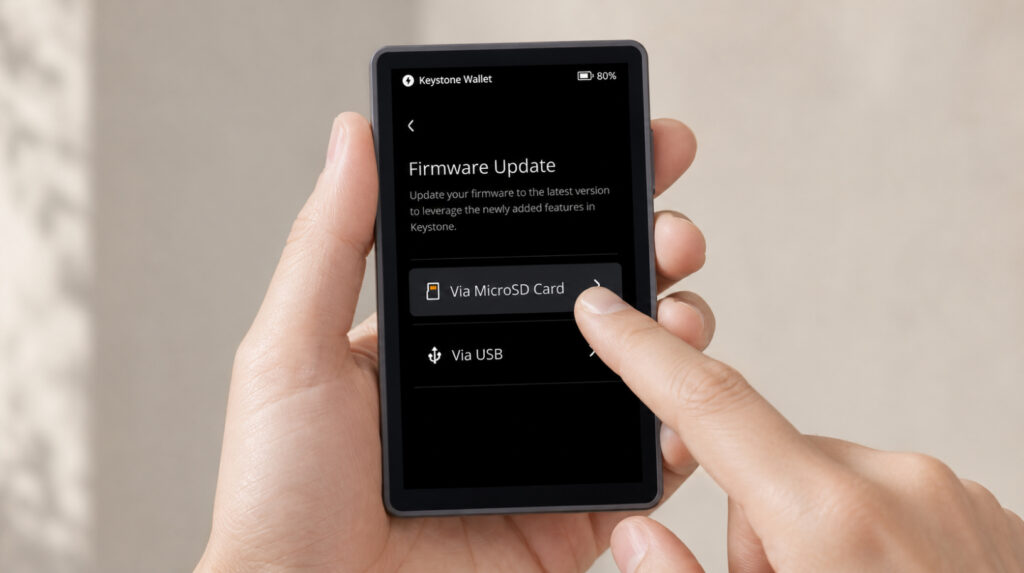 Як оновити прошивку Keystone 3 Pro через microSD-картку в меню Firmware Update