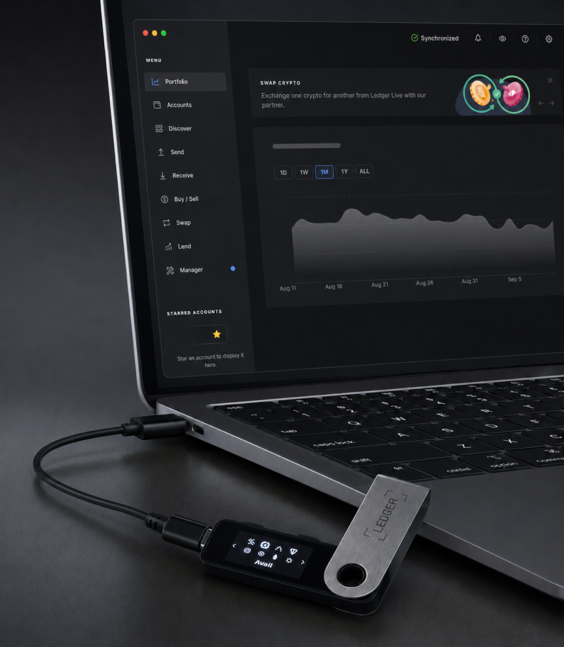 Ledger OTG Kit 9 Ledger OTG Kit Connected To Ledger And Laptop