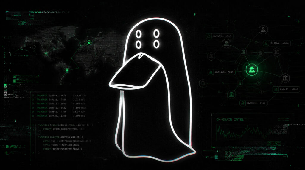 ZachXBT avatar against an on-chain investigation data background
