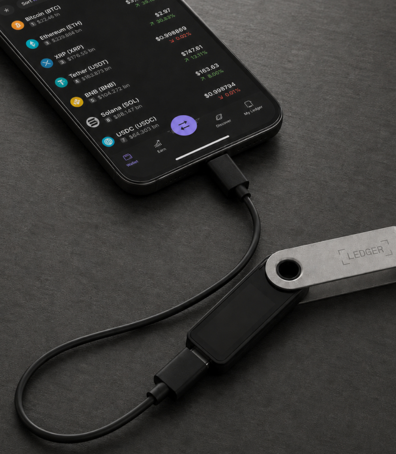 Ledger OTG Kit 6 Ledger OTG Kit Connected To Android