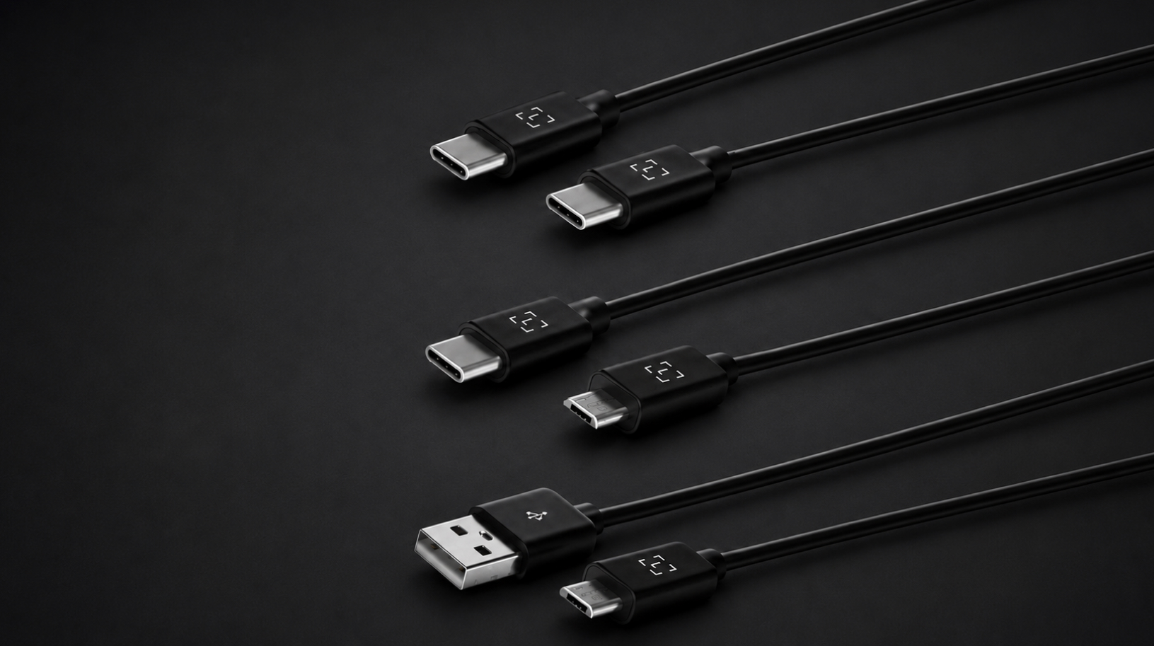 Ledger OTG Kit 7 Ledger OTG Kit Cables On Black Font