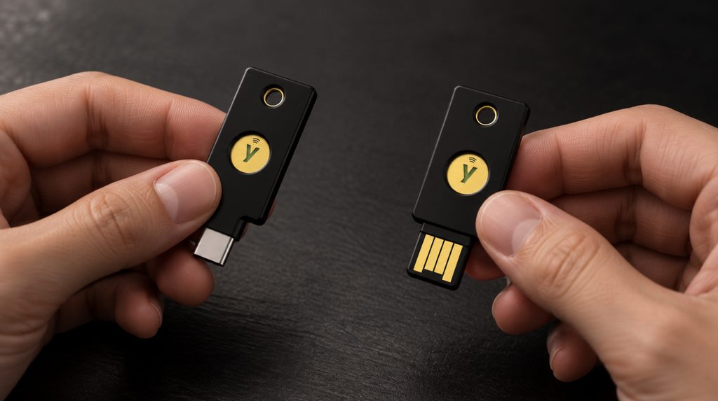 Вибір між ключами безпеки YubiKey з USB-A та USB-C