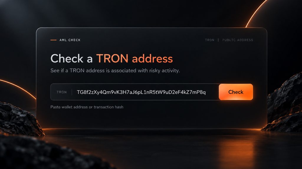 AML-перевірка гаманця за публічною адресою TRON
