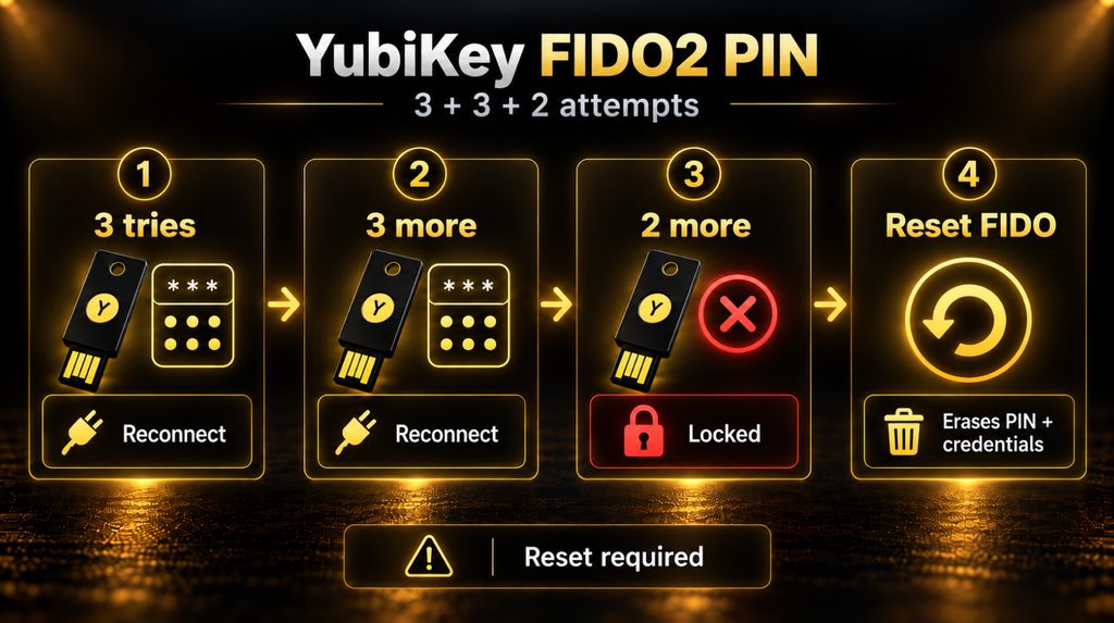 FIDO2 PIN на YubiKey: 8 спроб