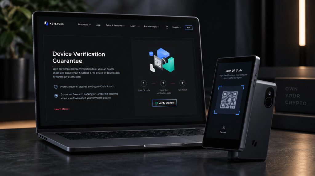Верифікація Keystone 3 Pro через офіційний сайт